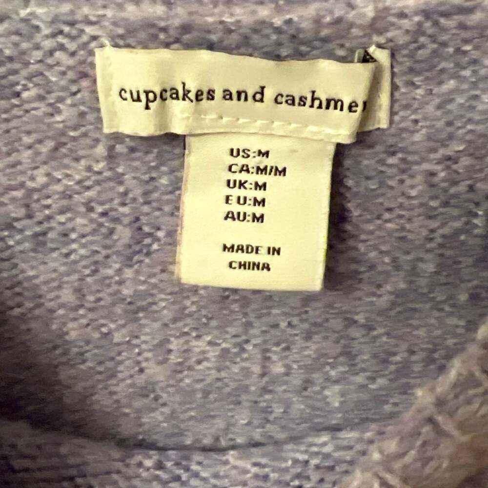 cupcakes & cashmere Soft Color Block Ombré Crewneck Sweater Purple and White - Picture 6 of 8